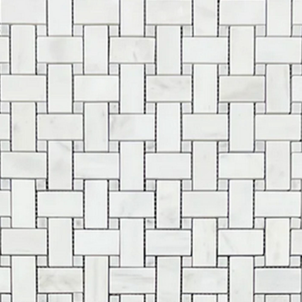 Picture of Elon Tile & Stone - Basketweave Mosaics Dolomite Mystic Gray Dot Honed