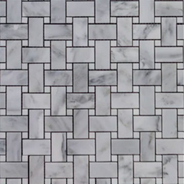 Picture of Elon Tile & Stone - Basketweave Mosaics Mystic Gray Pearl White Dot Polished