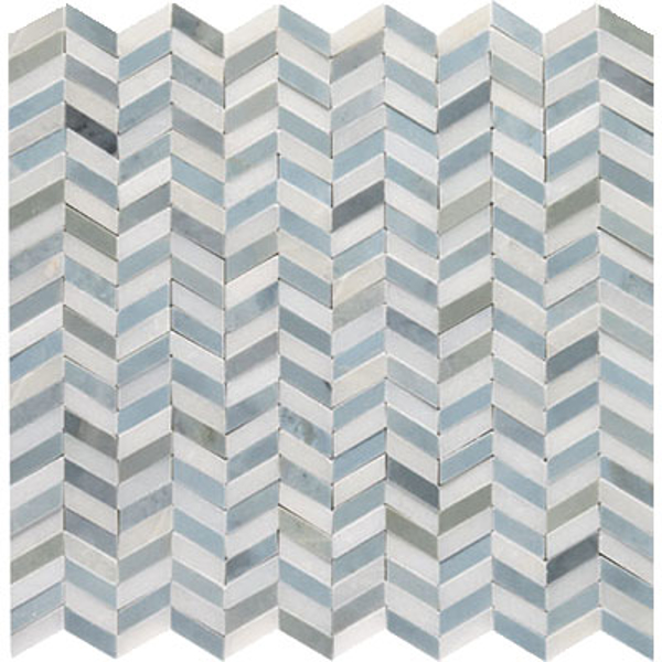 Picture of American Olean - Candora Mini Chevron Mosaic White and Blue