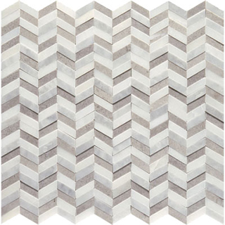 Picture of American Olean - Candora Mini Chevron Mosaic White and Gray