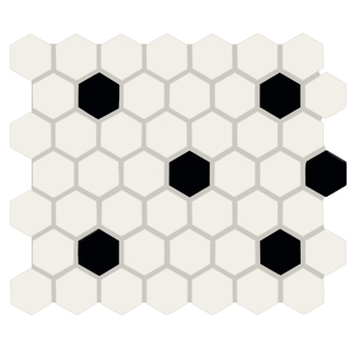 Picture of American Olean - Color Story Mosaic Hexagon Matte White/Black/Matte