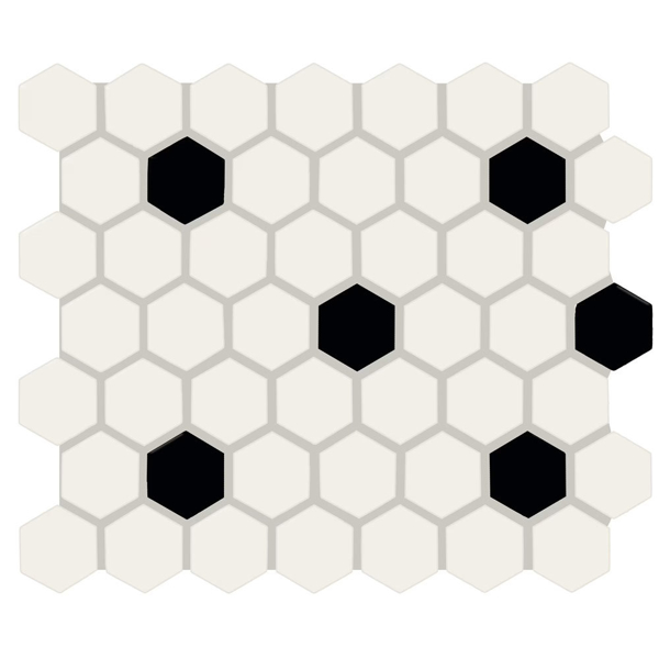 Picture of American Olean - Color Story Mosaic Hexagon Matte White/Black/Matte