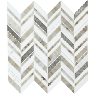 Picture of American Olean - Stone Theory Chevron Mosaic Geo