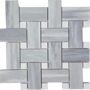 Picture of Tesoro - Pietra Antica Antiqued Stones Basketweave Mosaic Cirrus Dolomiti