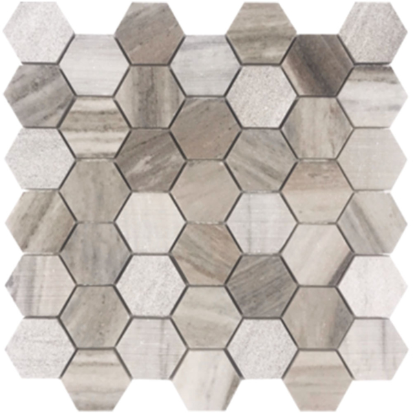 Picture of Tesoro - Contempo Hexagon 2 Mosaic Wooden Gray