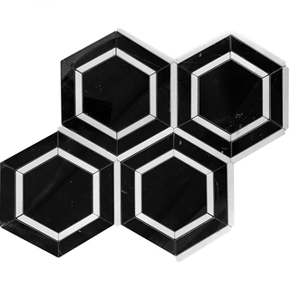 Picture of MiR Mosaic - Tuxedo Park Nero Bianco Hex