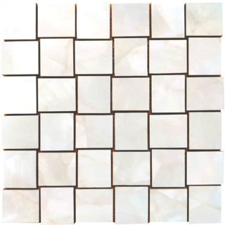 Picture of Tesoro - Mother of Pearl Basketweave Mosaic Ivory Matte