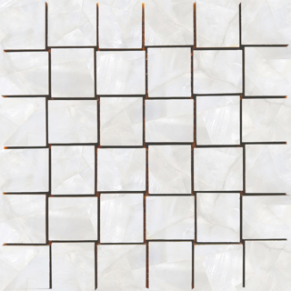 Picture of Tesoro - Mother of Pearl Basketweave Mosaic Silver Matte