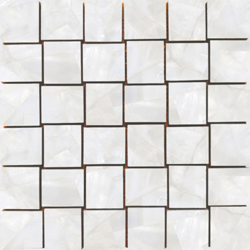 Picture of Tesoro - Mother of Pearl Basketweave Mosaic Silver Matte