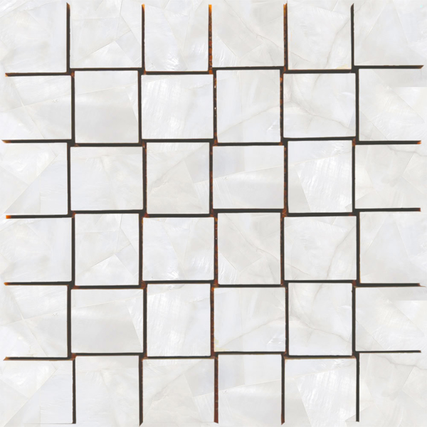 Picture of Tesoro - Mother of Pearl Basketweave Mosaic Silver Matte