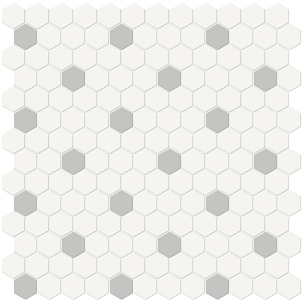 Picture of Tesoro - Soho Mosaic Hex 1 Mosaic White & Loft Grey