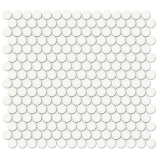 Picture of Tesoro - Soho Penny Round Mosaic Canvas White Glossy