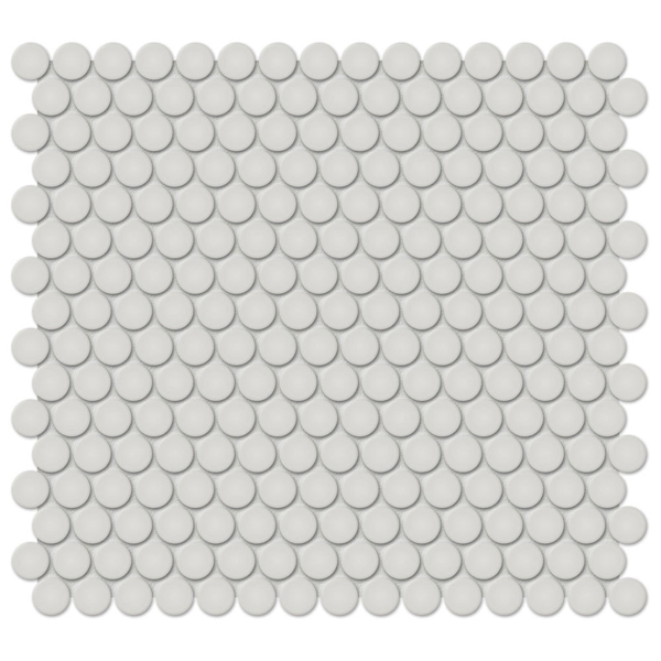 Picture of Tesoro - Soho Penny Round Mosaic Halo Grey Glossy