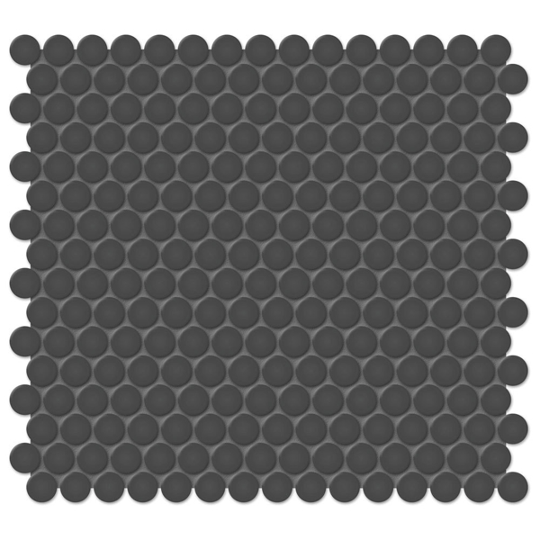 Picture of Tesoro - Soho Penny Round Mosaic Retro Black Glossy