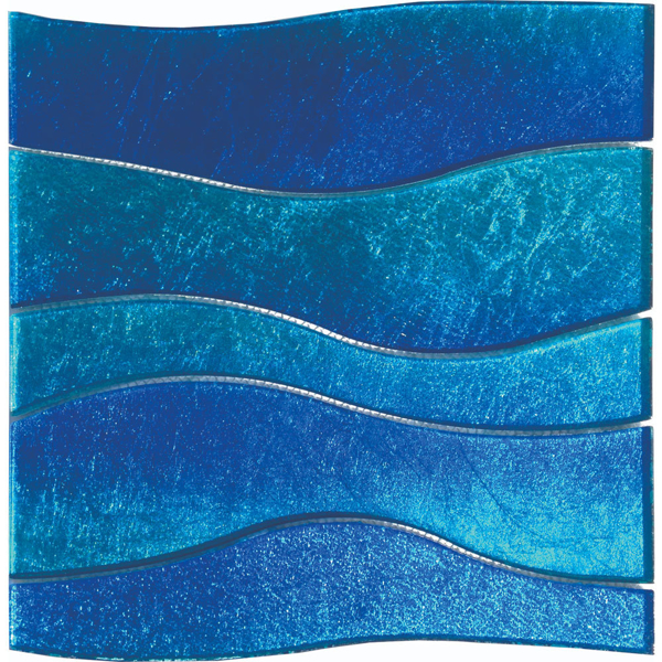 Picture of Tesoro - Terra Bella Wave Mosaic Blue Aqua Wave