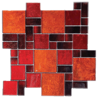 Picture of Tesoro - Terra Bella Random Mosaic Tangerine