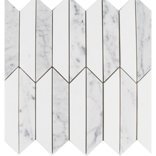 Picture of Tesoro - Metropolitan Waterjet Picket Thassos Bianco Carrara