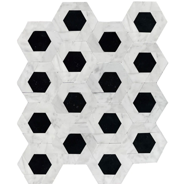 Picture of Emser Tile - Bizou Damask White Black