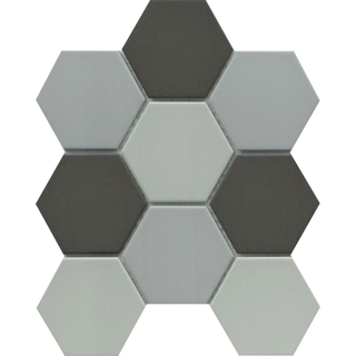 Picture of Emser Tile - Source 3 x 3 Hex Mosaic Dark Blend