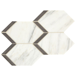 Picture of Marazzi - Castellina Elongated Hex White Midnight Gray