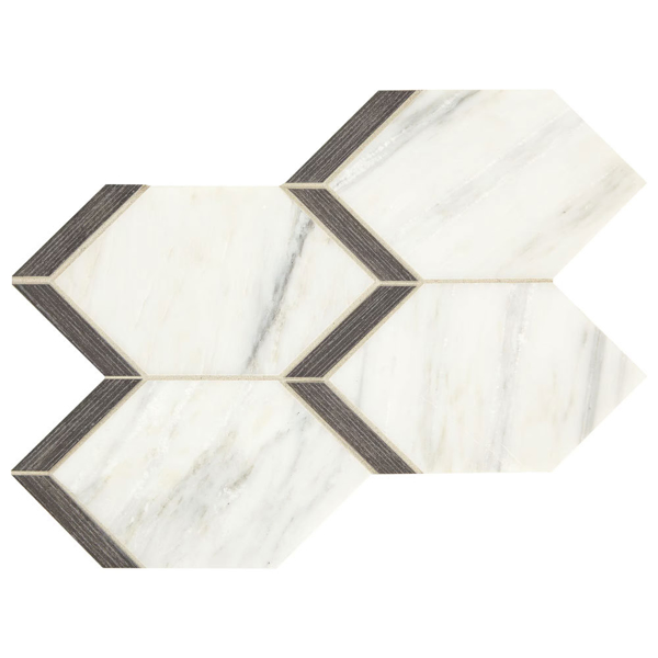 Picture of Marazzi - Castellina Elongated Hex White Midnight Gray