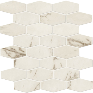 Picture of Marazzi - Classentino Marble Linear Hexagon Mosaic Palazzo White V2