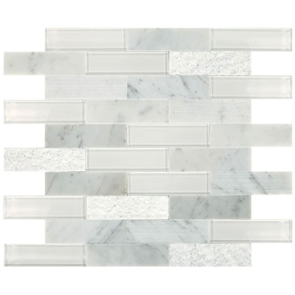 Picture of Daltile - SimplyStick Mosaix Brick Joint Carrara White Glass Blend
