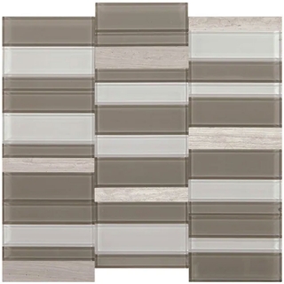 Picture of Daltile - SimplyStick Mosaix Straight Stack Chenille White Glass Blend