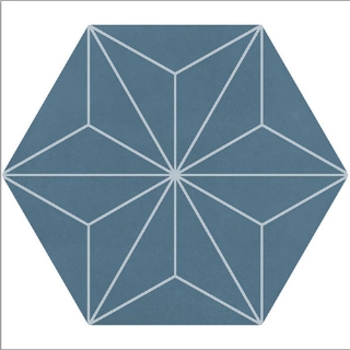 Picture of Daltile - Scrapbook Hexagon Deco Keepsake Blue Asanoha