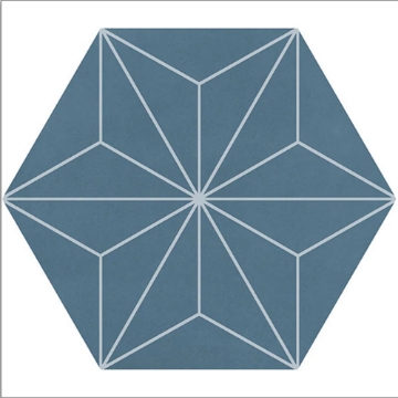 Picture of Daltile - Scrapbook Hexagon Deco Keepsake Blue Asanoha