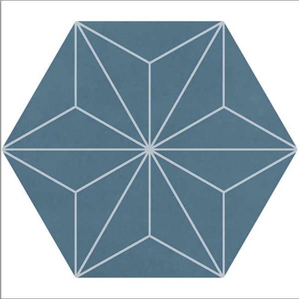 Picture of Daltile - Scrapbook Hexagon Deco Keepsake Blue Asanoha