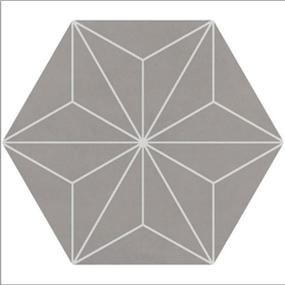 Picture of Daltile - Scrapbook Hexagon Deco Memory Grey Asanoha
