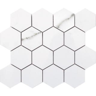 Picture of Happy Floors - Statuario Large Hexagon Mosaic Statuario Natural