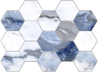 Picture of Happy Floors - Crash Hexagon Mosaic Blue Polished