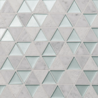 Picture of Bedrosians - Kaikos Triangle Mosaic Blue White Carrara
