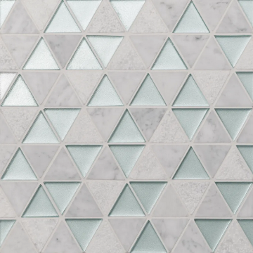 Picture of Bedrosians - Kaikos Triangle Mosaic Blue White Carrara