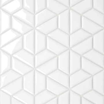 Picture of Bedrosians - Le Cafe Mosaic Half Hexagon White Glossy