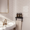 Picture of Bedrosians - Le Cafe Mosaic Half Hexagon White Glossy