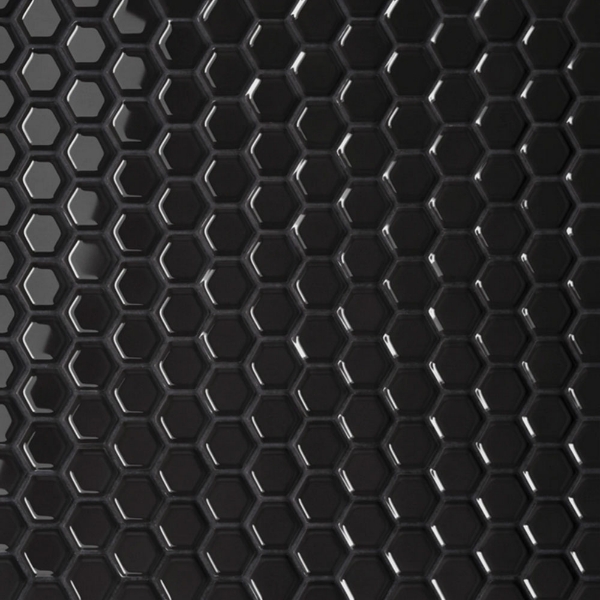 Picture of Bedrosians - Le Cafe Mosaic Hexagon 1 x 1 Black Glossy