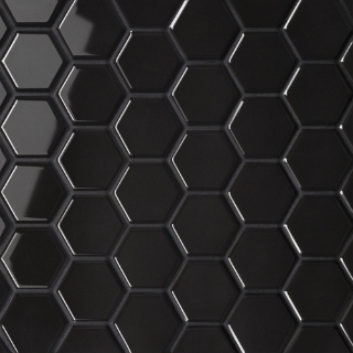 Picture of Bedrosians - Le Cafe Mosaic Hexagon 2 x 2 Black Glossy