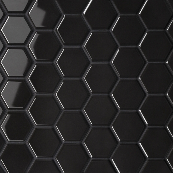 Picture of Bedrosians - Le Cafe Mosaic Hexagon 2 x 2 Black Glossy