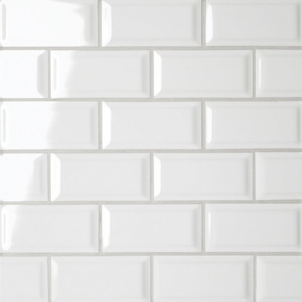 Picture of Bedrosians - Le Cafe Mosaic Off Set Bevel White Glossy