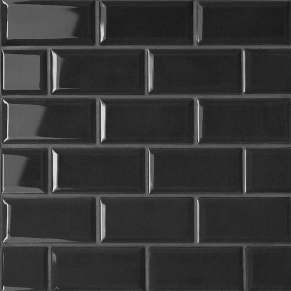 Picture of Bedrosians - Le Cafe Mosaic Off Set Bevel Black Glossy