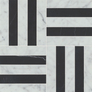 Picture of Bedrosians - Matisse 2 White Carrara/Nero Marquina