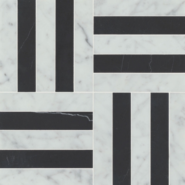 Picture of Bedrosians - Matisse 2 White Carrara/Nero Marquina