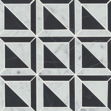 Picture of Bedrosians - Matisse 3 White Carrara/Nero Marquina