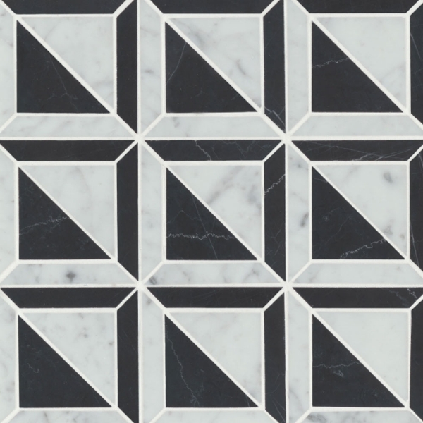 Picture of Bedrosians - Matisse 3 White Carrara/Nero Marquina