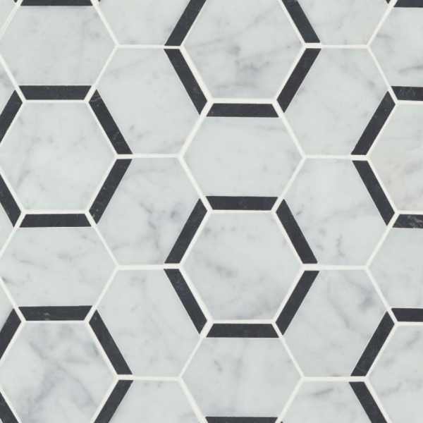 Picture of Bedrosians - Matisse 4 White Carrara/Nero Marquina