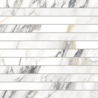 Picture of Bedrosians - Prati 1 X 12 Mosaic Calacatta Borghini Warm