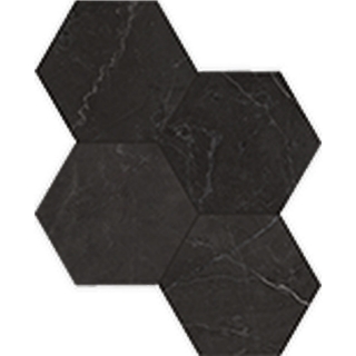 Picture of Anatolia Tile & Stone - La Marca Hexagon Mosaic 6 Nero Venato Polished